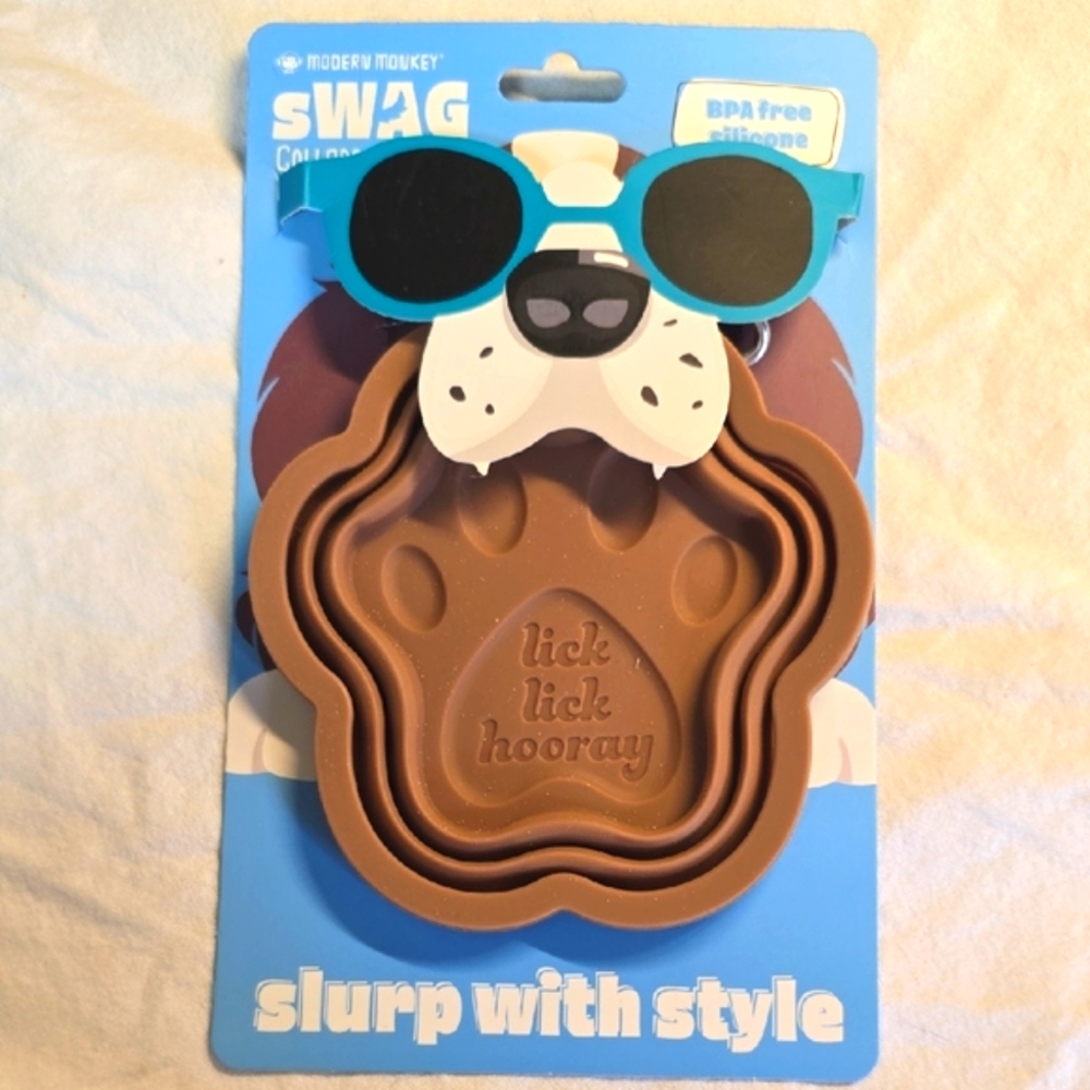 Modern Collapsible Portable Dog Bowl Set